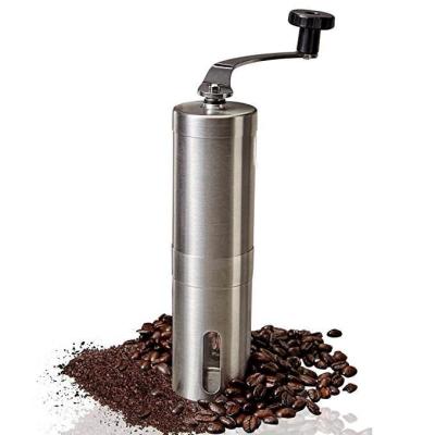 China Stainless Steel Coffee Mill Grinder Brushed Manual Coffee Grinder for sale