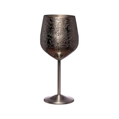 China 17oz Food Grade Stainless Steel 304 Wine Glass Baroque Wine Glasses for sale