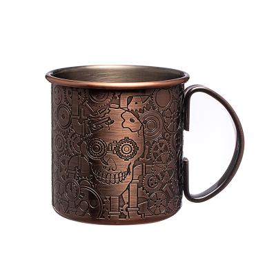 China Etching Stainless Steel Copper Mug Unbreakable Travel Cup For Bar Party for sale