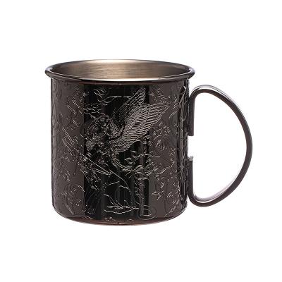 China LFGB de acero inoxidable de vidrio de vino Muñeca de mula negra para cóctel regalo de boda recipiente de bebida en venta