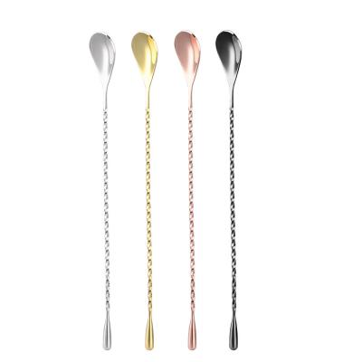 China 40cm Stainless Steel Bar Spoons Long Cocktails Spoons For Bar And Kitchen Home for sale