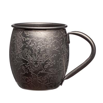China 18oz Stainless Steel Moscow Mule Mug Hammered For Chilled Cold Drinks for sale