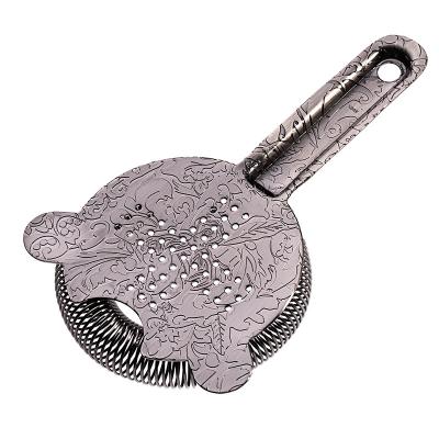 China Professional Bartender Strainer for Cocktail Drinks 304 Stainless Steel Strainer for Home Bar for sale