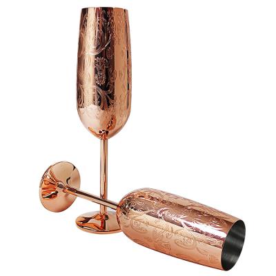China 200ml Stainless Steel Wine Glass Stainless Steel Champagne Glasses Unbreakable for sale