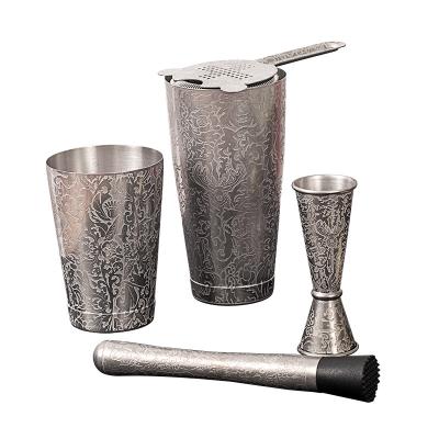 China 5 Piece Cocktail Maker Set Stainless Steel For Home Bar Party for sale