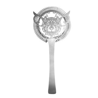 China Tiger Design Hawthorne Stainless Steel Cocktail Strainer with Durable Spring for sale