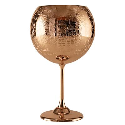 China Copper Plated Stainless Steel Barware Metal Drinking Goblets For Wedding Anniversary for sale