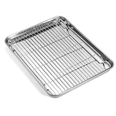 China Heavy Duty Oven Baking Tray Nonstick Baking Pan Rust Free With Cooling Rack Set for sale