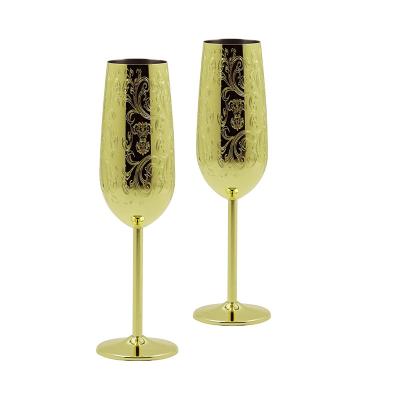 China Stainless Steel Champagne Glasses Goblet Elegant For Wedding Party for sale