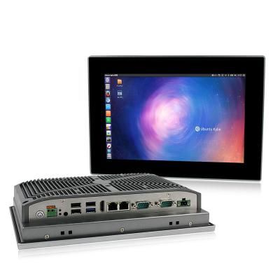 China 10 Inch Fanless Industrial Embedded Touch Panel PC J1900 RS232 RS422 RS485 for sale