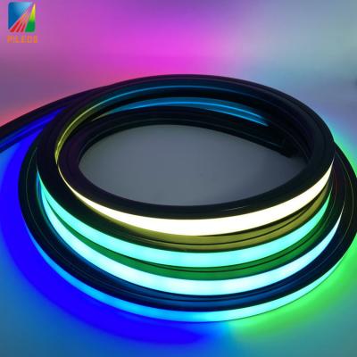China Digital Addressable LED Neon Rope Light Strip Programmable 12v Black Silicone Material for sale