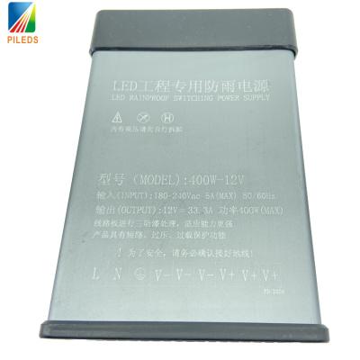 China Fuente de alimentación LED impermeable personalizada, transformador de luz LED de voltaje constante 400W en venta