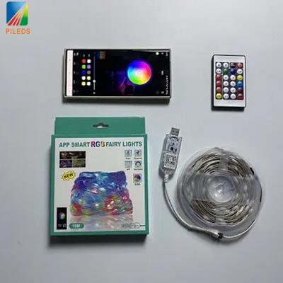 中国 無線 RGB LED ストリングライト クリスマス用の携帯電話アプリ制御 販売のため