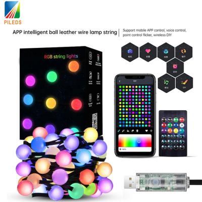 China Waterproof IP44 LED Ball String Lights Remote Control For Outdoor Decoration for sale