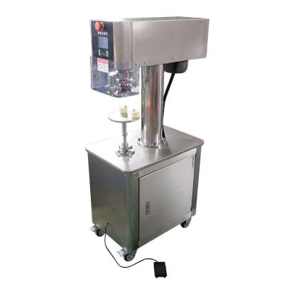 China Semi Automatic Lug Caps Sealer Milk Powder Metal Cap Sealing Machine for Beverage Can Seamer for sale