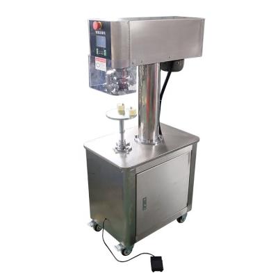China Semi Automatic Vacuum Can Bottle-Cover Sealer Seamer Food Metal Cap Canning Sealing Machine for sale