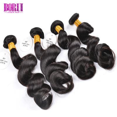 China Raw Virgin Loose Wave Indian Human Hair Extensions With Cuticle Aligend 10A Grade for sale
