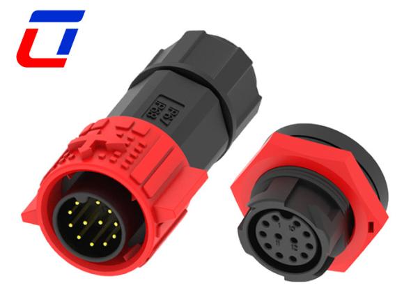 Quality IP67 M19 Push Lcok 12 Pin Waterproof Data Connector Plastic PA66 for sale