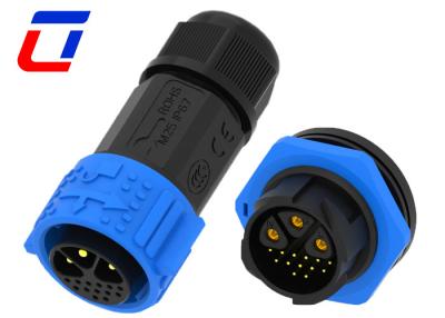 China 30A 3 Pin Waterproof Cable Connector IP67 16 Pin Self Locking Multi Core Structure for sale