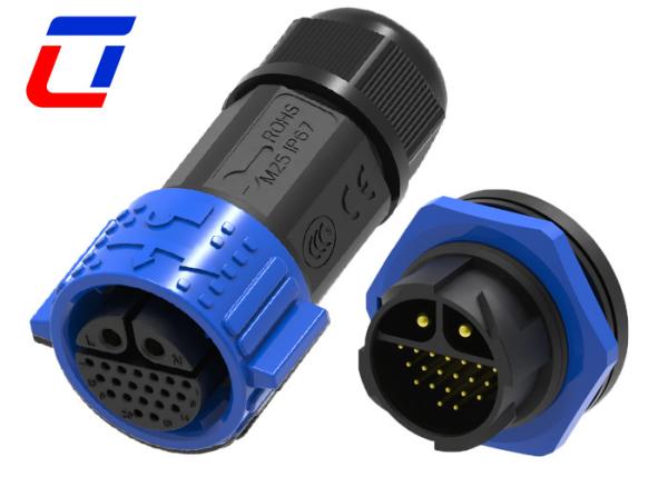 Quality 40A 2 Pin High Current Power Connector 20 Pin Waterproof Data Connector IP67 for sale