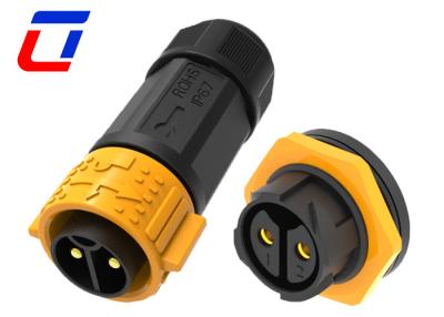 China 600V 30A M25 Waterproof Male And Female Connectors 2 Pin IP67 Panel Mount Connector for sale
