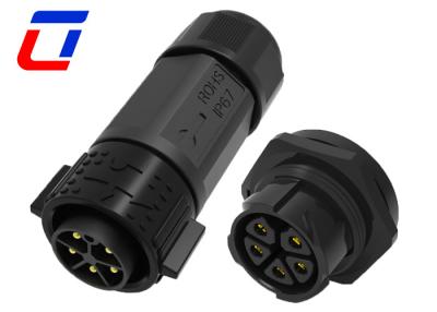 China Waterproof 5 Pin Male Female Connector IP67 30A High Current Power Connectors for sale
