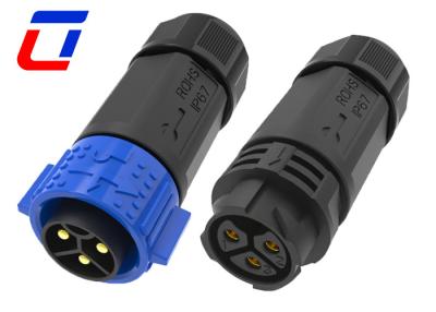 China 50A Waterproof Male Female Connector 3 Pin Circular Power Connector For 16mm OD for sale