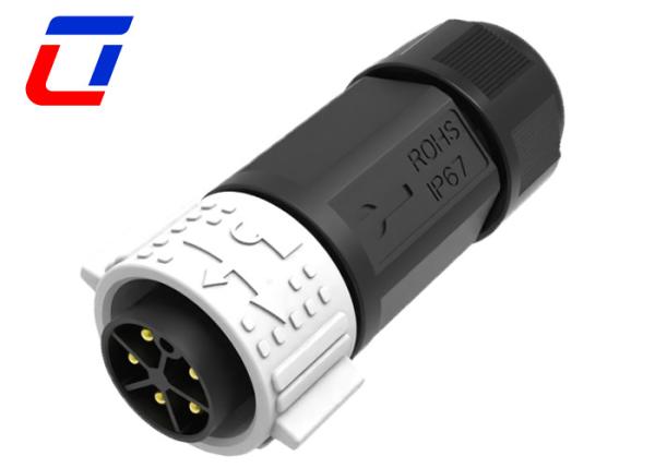 Quality High Current 5 Pin Waterproof Male Female Connector Push Lock Easy Installation for sale