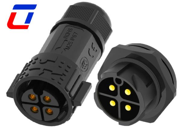 Quality Industrial Plastic 50A Waterproof Male Female Connectors IP67 600V 4 Pin for sale