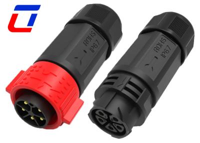 China IP67 Waterproof 5 Pin Male Female Connector High Current Rated 30A With Push Lock for sale