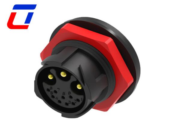 Quality 30A Waterproof Power Connector 9 Pin Data Industrial Plug And Socket IP67 for sale