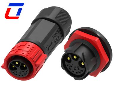China 30A Waterproof Power Connector 9 Pin Data Industrial Plug And Socket IP67 for sale