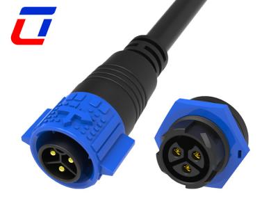 China M19 LED 3 pin conector à prova d'água cabo masculino conector de montagem de painel feminino 20A à venda