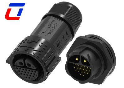 China M25 Push Lock Waterproof Male Female Connector 2+20 Pin 14 Gauge Wire Connectors à venda