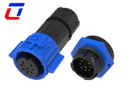 中国 シグナル 5A 迅速ロック 防水円形接続器 8ピン M19 LED 販売のため