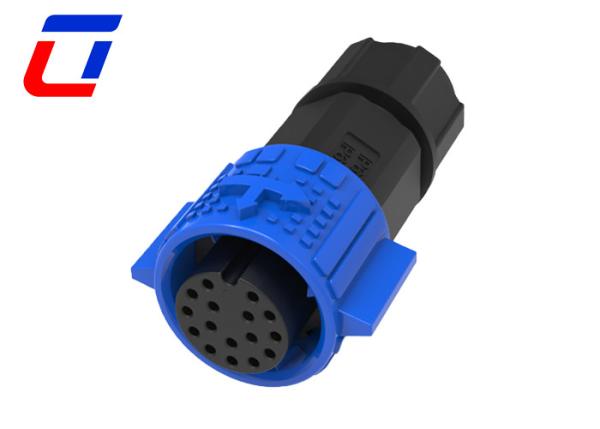 Quality M19 16 Pin Circular Waterproof Quick Disconnect Wire Connectors Push Lock for sale