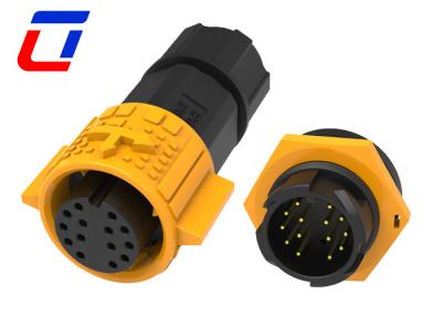 China Push Locking 14 Pin Outdoor Waterproof Connector 300V For Electric Equipments for sale