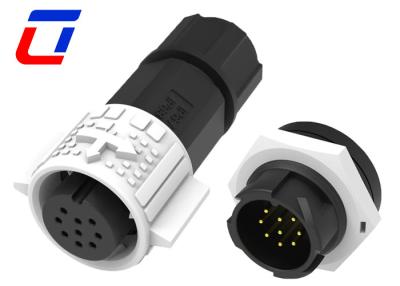 China IP67 Plug Socket 9 Pin Data Connector Impermeável M19 Com Bloqueio por Push à venda