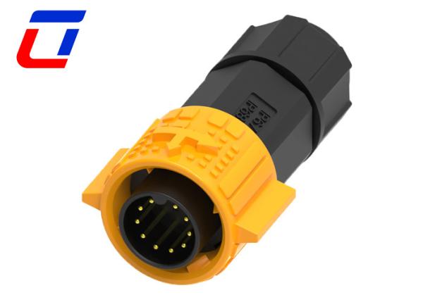 Quality Industrial 10Pin Waterproof Data Connector , Plastic Male Female Connector for sale