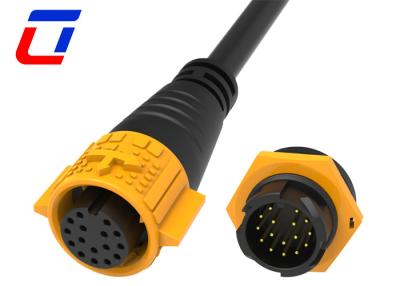 China 18 Pin Waterproof Data Connector Male Panel Mount Female Cable Connector IP67 for sale