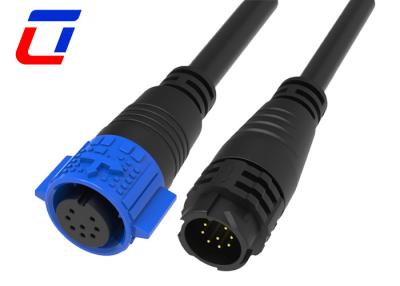 China Male Female Plug Cable 8 Pin Waterproof Connector IP67 M19 With Push Locking for sale