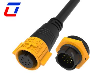 China M19 IP67 Waterproof Bulkhead Electrical Connector 8 Pin Female Cable Connector for sale