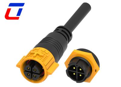China 4PIN 10A Male Socket Female Plug Waterproof Power Cable Connector with Push Locking for sale