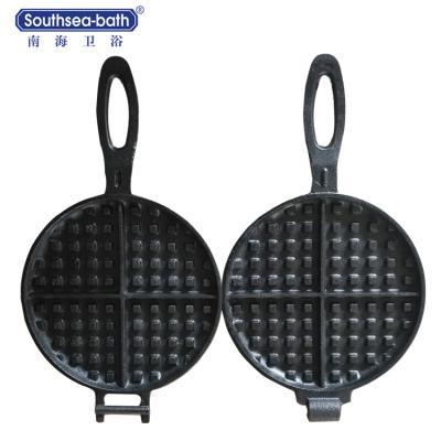 China Global Hot Sale Professional Pre-seasoned Cast Iron Waffle grill Pan for sale