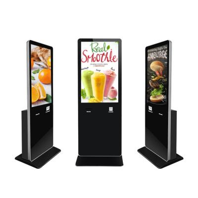 China 43 Inch Touch Screen Kiosk Vertical Digital Signage Display With Ticket Printer for sale
