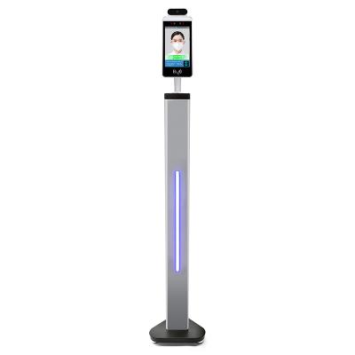 China 50-150cm Face Recognition Temperature Kiosk / Facial Recognition Thermometer Kiosk for sale
