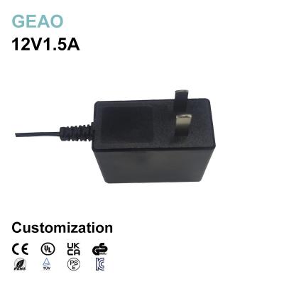 China Industrial 12V 1.5A Power Supply Adapter Wall Mount 100VAC - 240VAC for sale