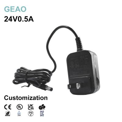 China Toys 12W 24v 0.5a Wall Mount Power Adapters VI Efficiency Level for sale