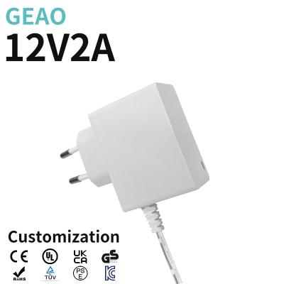 China Dvd 12V 2A Power Adapters Wall Mounted 24W DC Plug Adapter VI Level for sale