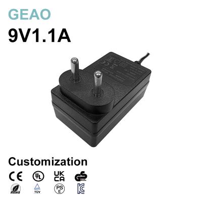 China 1.1A 9V Power Supply Adaptor Wall Mount Electric Reliable And Safe for sale